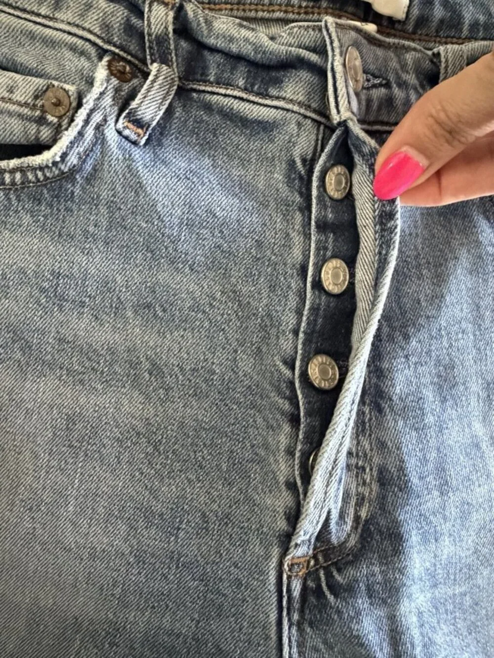 Agolde High Rise Hidden Button Fly Women’s Nico Blue Jeans Size 26